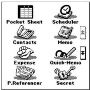 Pocket Sheet Scheduler Contacts Memo Expense Quick-Memo P.Referencer Secret
