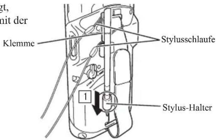 gt, mit der Klemme Stylusschlaufe 1 Stylus-Halter