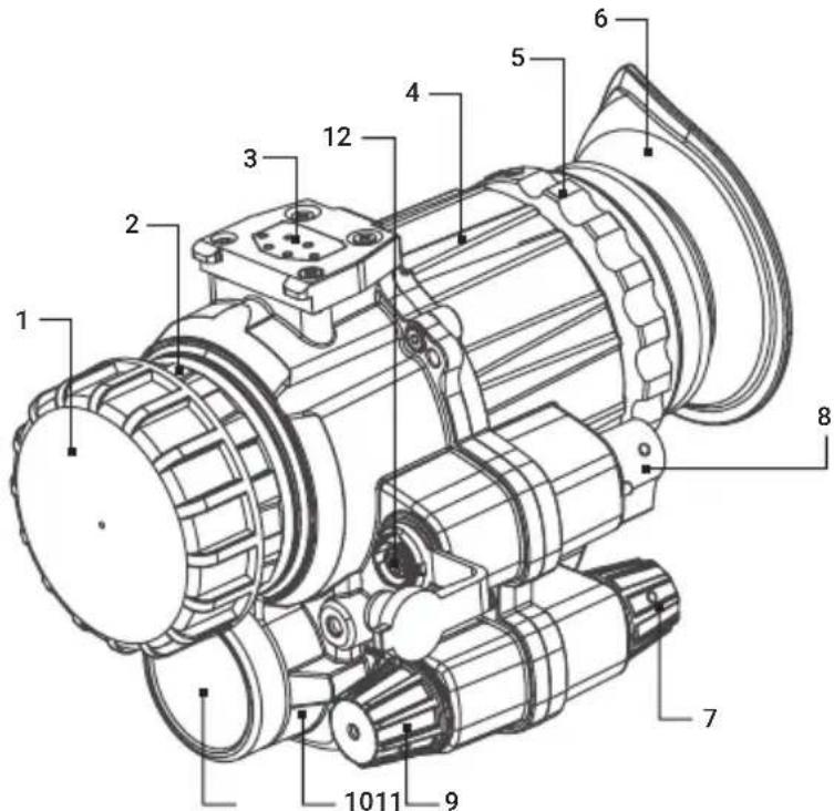 Technical diagram of an electric motor with numbered components for identification