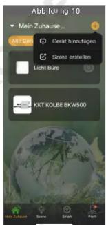 Abbildng 10 Mein Zuhausse... Aktige Gerat hinzufügen Szene erstellen Licht Büro KKT KOLBE BKW500