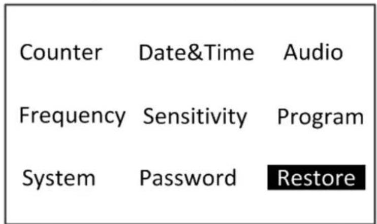 Counter Date&Time Audio Frequency Sensitivity Program System Password Restore