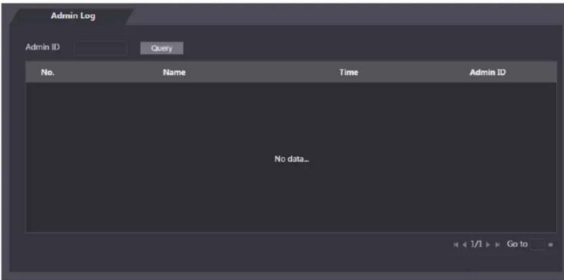 Admin Log Admin ID Query No. Name Time Admin ID No data... 1/1 Go to
