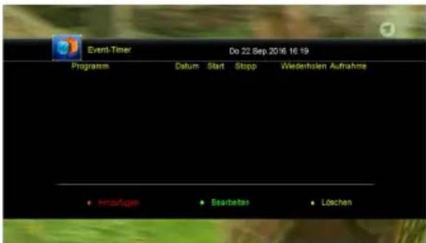 Event-Timer Do 22 Sep 2016 16:19 Programm Datum Start Stopp Wiederhlen Aufnahme Hindrigen Bearbetes Löchen