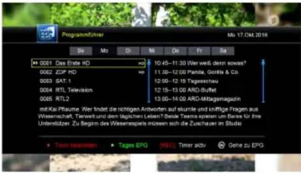 MEGASAT HD 935 Twin V2 - Timer programming via EPG - 1
