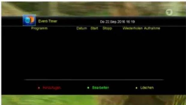 Event-Timer Do 22.Sep.2016 16:19 Programm Datum Start Stopp Vöderhalen Aufnahme • Herzungen • Bearbeiter • Löchen
