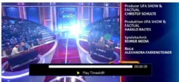 Producer UFA SHOW & FACTUAL CHRISTOF SCHULTE Produktion UFA SHOW & FACTUAL HARALD BALTES Spidetechnik REIMER MEDIA REGIT ALEXANDRA FARRENSTEINER 00:00 CB Play Timeshift!