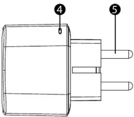 Technical diagram of a mechanical component with labeled parts 4 and 5