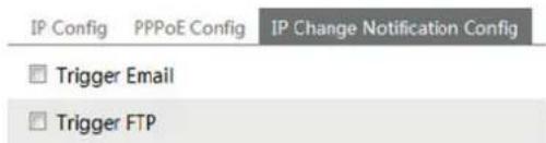 IP Config PPPoE Config IP Change Notification Config Trigger Email Trigger FTP