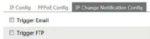 IP Config PPPoE Config IP Change Notification Config Trigger Email Trigger FTP