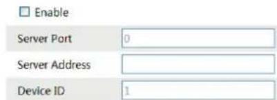 Enable Server Port 0 Server Address Device ID 1