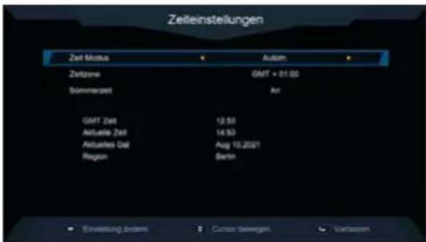 MEGASAT HD 601 V4 - Time settings - 2