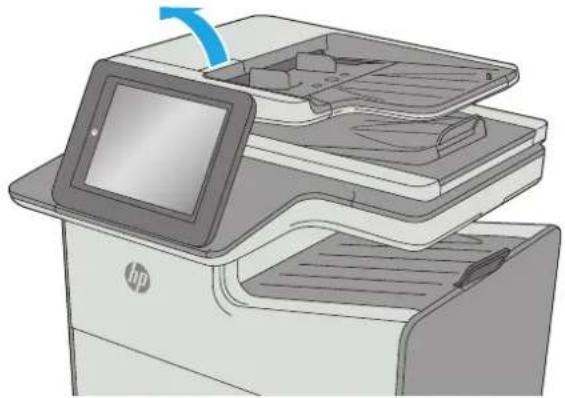HP PageWide Enterprise Color MFP 586dn - Reinigen der Vorlageneinzugswalzen und der Trennvorrichtung des Vorlageneinzugs - 1