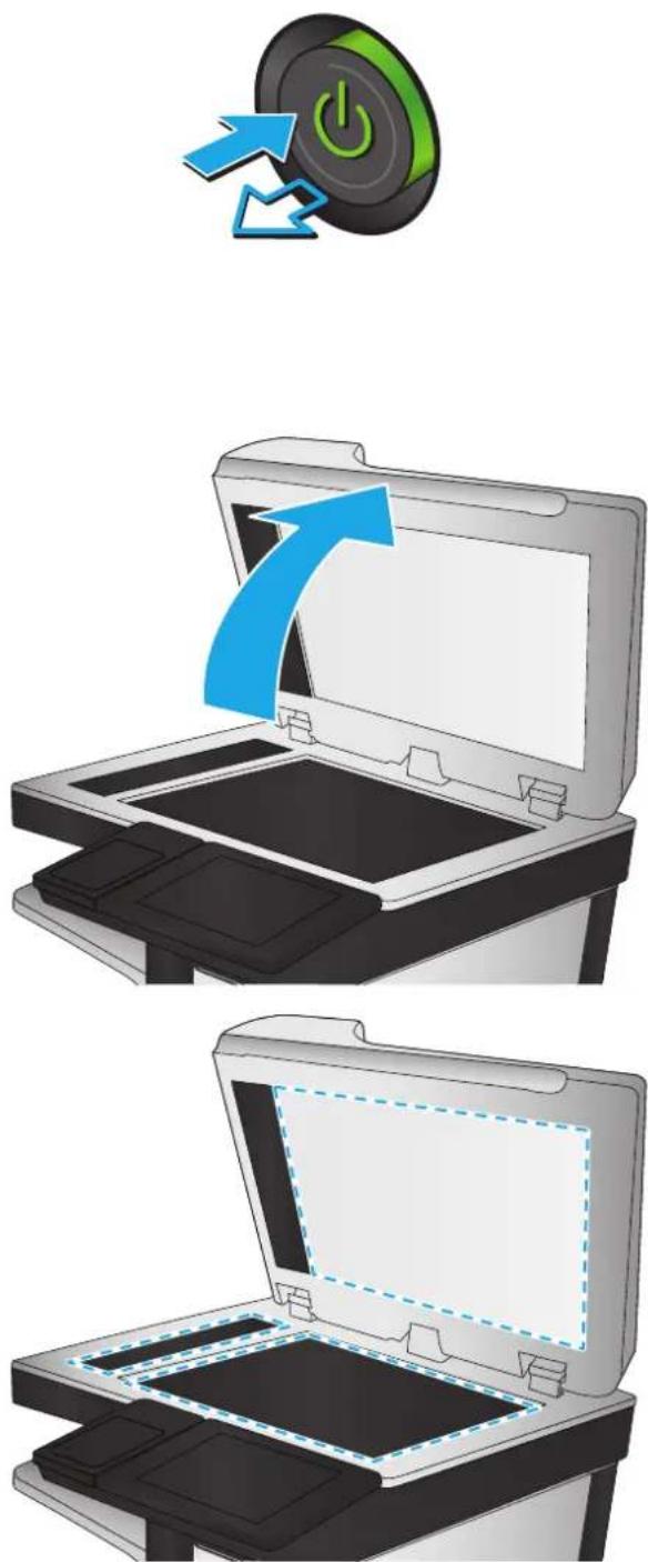 HP PageWide Enterprise Color MFP 586dn - Überprüfen des Scannerglases auf Schmutz und Flecken - 1