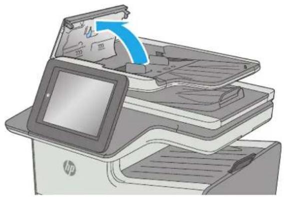 HP PageWide Enterprise Color MFP 586dn - Reinigen der Vorlageneinzugswalzen und der Trennvorrichtung des Vorlageneinzugs - 2