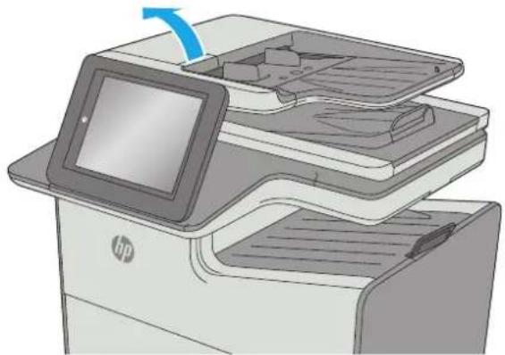 HP PageWide Enterprise Color MFP 586dn - Reinigen der Vorlageneinzugswalzen und der Trennvorrichtung des Vorlageneinzugs - 1
