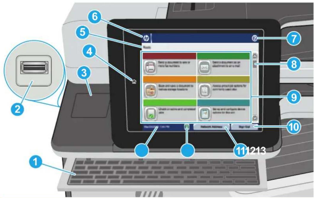HP PageWide Enterprise Color MFP 586dn - Bedienfeldanzeige - 3