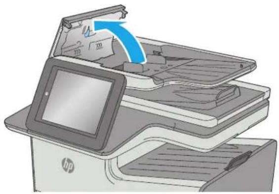 HP PageWide Enterprise Color MFP 586dn - Reinigen der Vorlageneinzugswalzen und der Trennvorrichtung des Vorlageneinzugs - 2