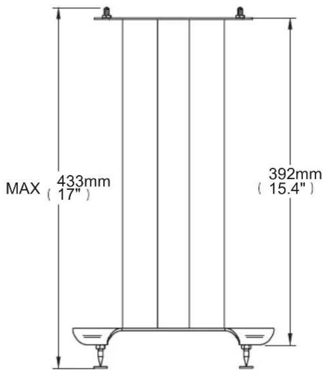MAX (433mm 17") 392mm (15.4")