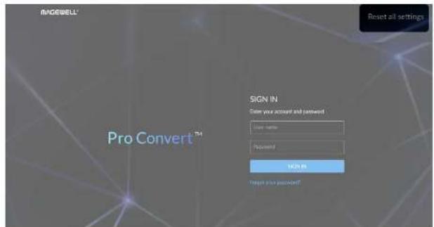 ROGWELL® Reset all settings Pro Convert™ SIGN IN Begin your account and password Save name Password MCM IN Reset your password!