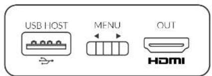 USB HOST MENU OUT HDMI