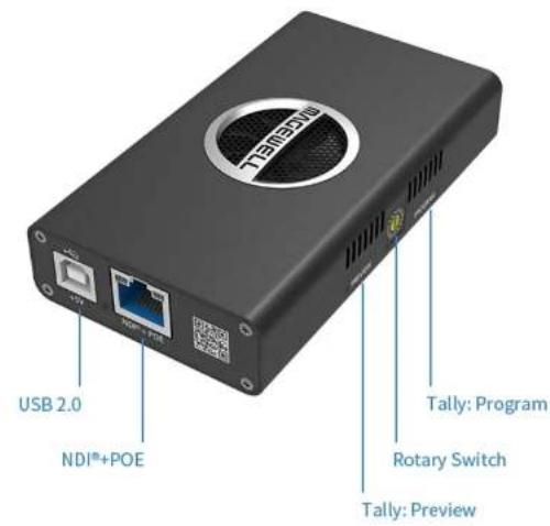 TTENESV USB 2.0 NDI®+POE Tally: Program Rotary Switch Tally: Preview