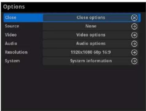 Options Close Close options Source None Video Video options Audio Audio options Resolution 1920x1080 60p 16:9 System System information