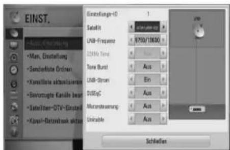 EINST. -Man, Erwartung -Man, Erwartung -Sonderlöse Ordnern -Kannteile aktionsierung -Bavortugte Kanite bean -Satellner-DTV-Ersteil -Kanst-Davonzeck aktien Einzelfüge-ID 1 Satilit LNB-Frequency 2000 Hz Tone Burst LNB-Strom 0000g Mutantestellung Univarible Schnellen