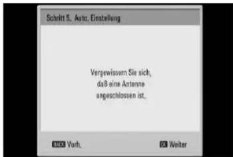 Schritt 5. Auto, Einstellung Vergewissern Sie sich, daß eine Antenne angeschlossen ist.