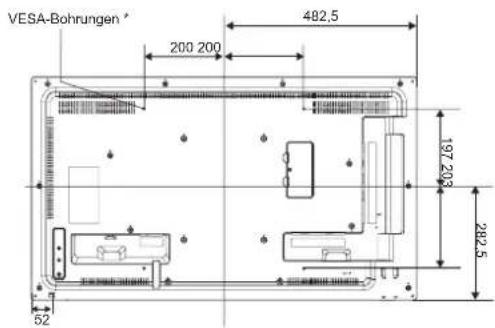 VESA-Bohrungen * 482,5 200 200 197 203 282,5 52