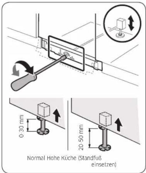 Normal Hohe Küche (Standfuß einsetzen)