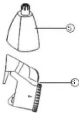 Technical diagram showing two labeled parts of a device, with numbered annotations ⑤ and ⑥.