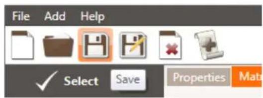 File Add Help ✓ Select Save Properties Mata