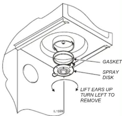 GASKET SPRAY DISK LIFT EARS UP TURN LEFT TO REMOVE IL1599