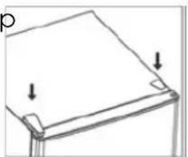 Simple line drawing of a folded paper or document with arrows indicating orientation (no text or symbols)