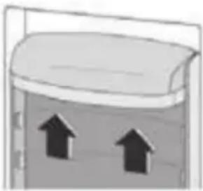 Simple line drawing of a container with two upward arrows inside (no text or symbols)