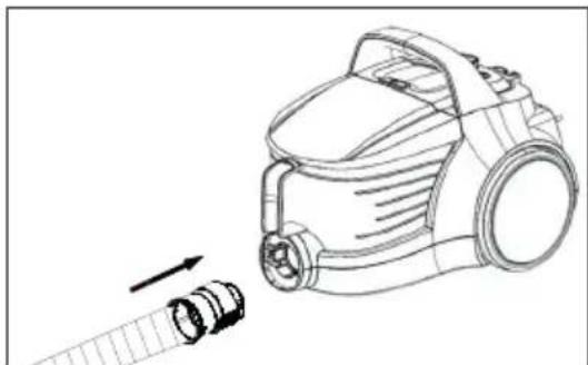 BEKO VCO 32818 WR - Attaching/removing the hose - 1