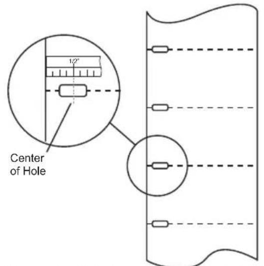 1/2" Center of Hole