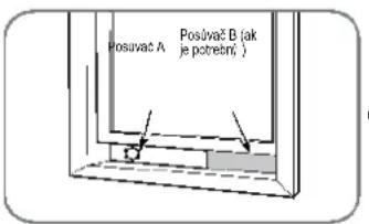 Posuvač A Posuvač B (ak je potrežni, )