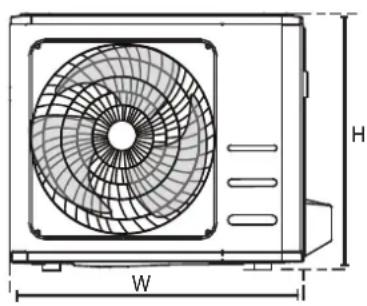 COMFEE CF-ABW09A IU - UNIT MOUNTING DIMENSIONS - 2