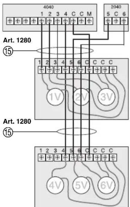 4040 1 2 3 4 C C M Art. 1280 ⑮ 2040 5 C 6 1 2 3 4 5 6 C C C 1 V 2 V 3 V Art. 1280 ⑮ 1 2 3 4 5 6 C C C 4V 5V 6V