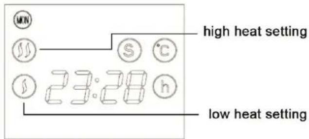 high heat setting low heat setting
