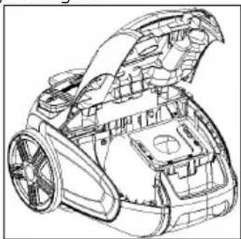 Technical line drawing of a robotic car interior (no text or symbols)