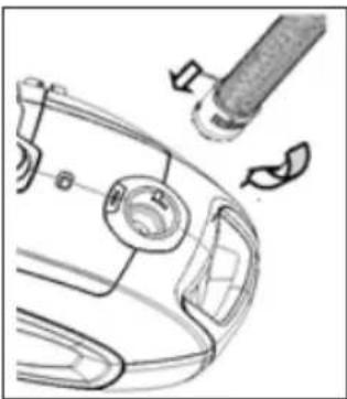 Technical line drawing of a car head panel with adjustment knobs and a handle (no text or symbols)