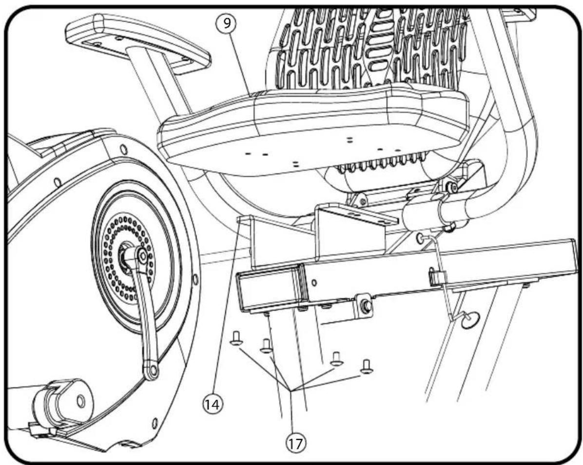 Technical diagram of a mechanical assembly with numbered components, likely an engine or motor assembly.