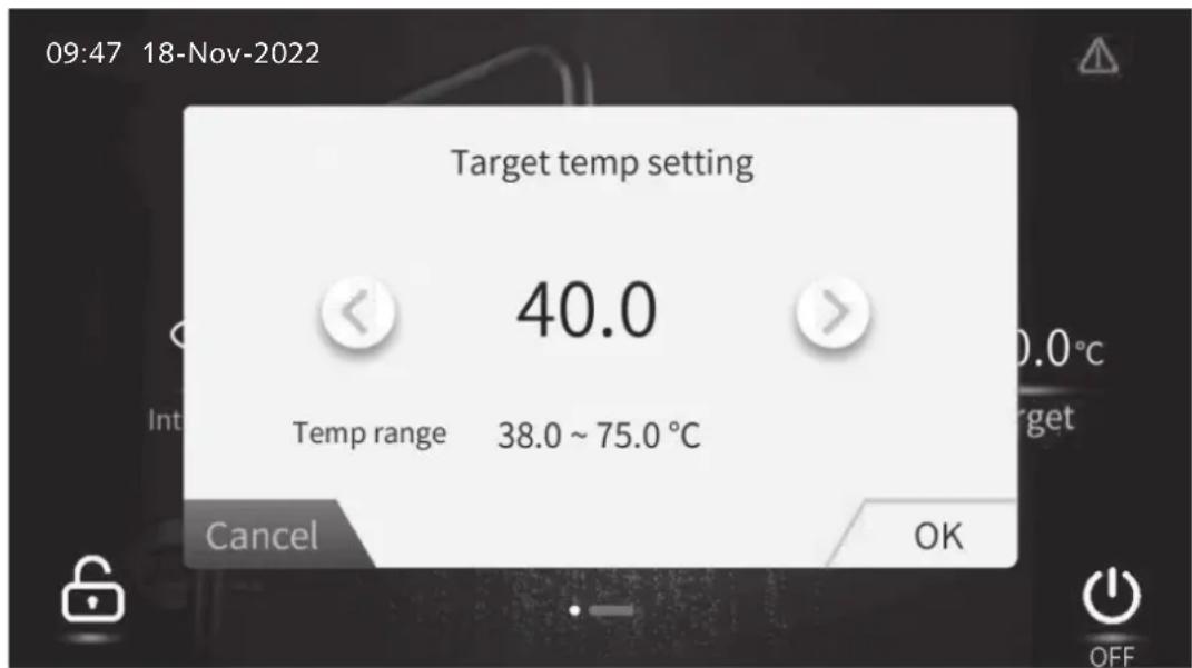 GREE BWS 125-200 - Zieltemperatureinstellung - 1