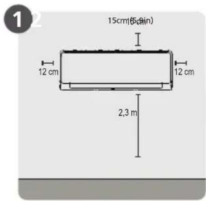 15cm(5cm) 12 cm 12 cm 2,3 m