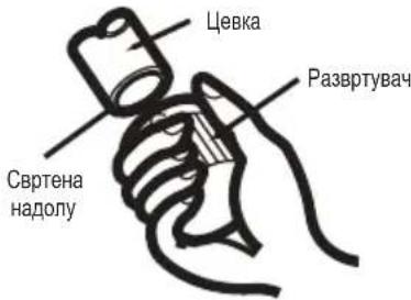 Цевка Развртувач Свртена надолу