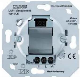 JUNG Licht-Management 1254 UDE Universaldimmer 420VA AC 230V~ 50/60Hz order 1 L Made in Germany