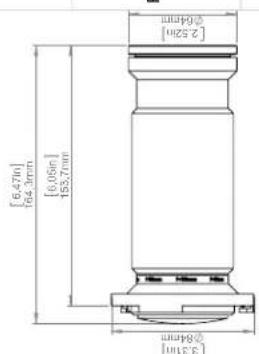 [6.47in] 164.3mm [6.05in] 153.7mm [3.31in] 284mm [2.52in] 264mm