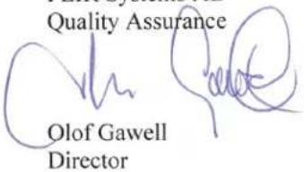 Quality Assurance Olof Gawell Director